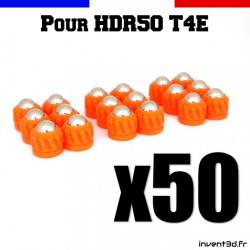 50 Slugs pour HDR50 T4E Co2 cal.50 bille 8mm poids 2,7g - Orange