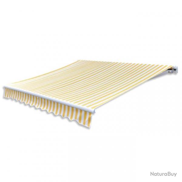 Store Auvent pliable manuel 300 cm Jaune/blanc 275558