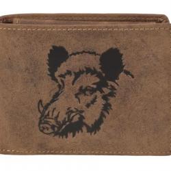 PORTEFEUILLE EN CUIR MOTIF SANGLIER