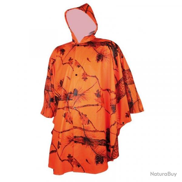 Poncho de chasse orange camo Treeland