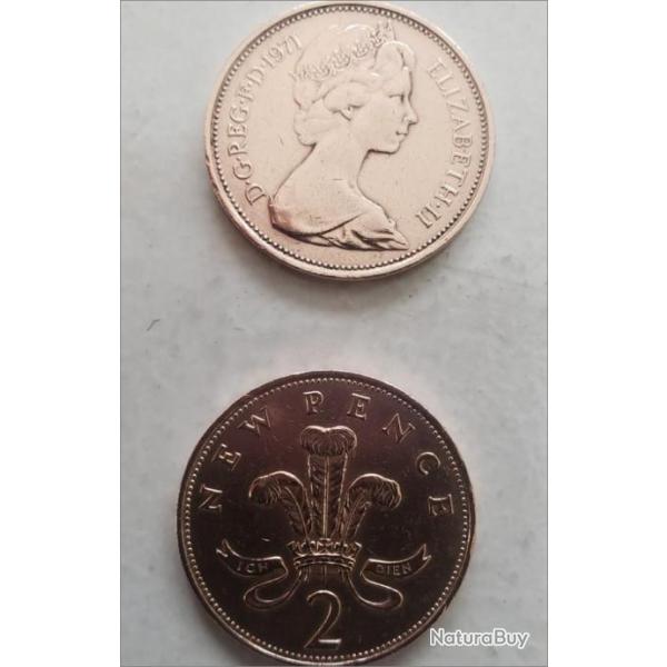 Collection Monnaie 2 New Pence 1971 - monnaie en Livre Pice  Royaume-Uni
