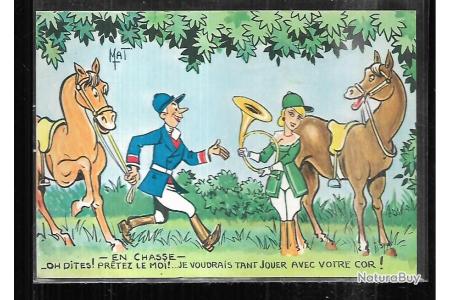 Cpm Chasse A Courre Humoristique En Chasse Je Voudrais Tant Jouer Avec Votre Cor Chevaux Cartes Postales Chasse Peche Animalieres