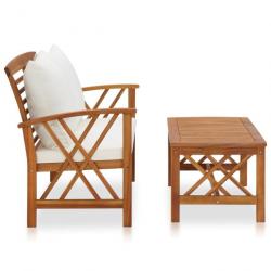 Salon de jardin 2 pcs avec coussins Bois d'acacia solide 310273