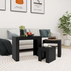 Tables basses gigognes 3 pcs Noir Aggloméré