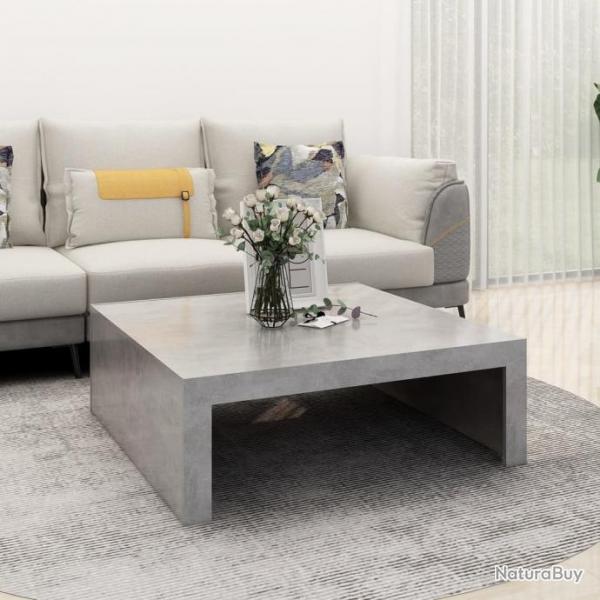 Table basse Gris bton 100x100x35 cm Agglomr 808571