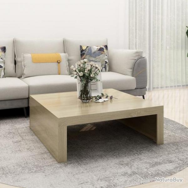 Table basse Chne sonoma 100x100x35 cm Agglomr 808570