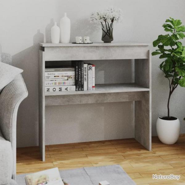 Table console Gris bton 80x30x80 cm Agglomr 808318