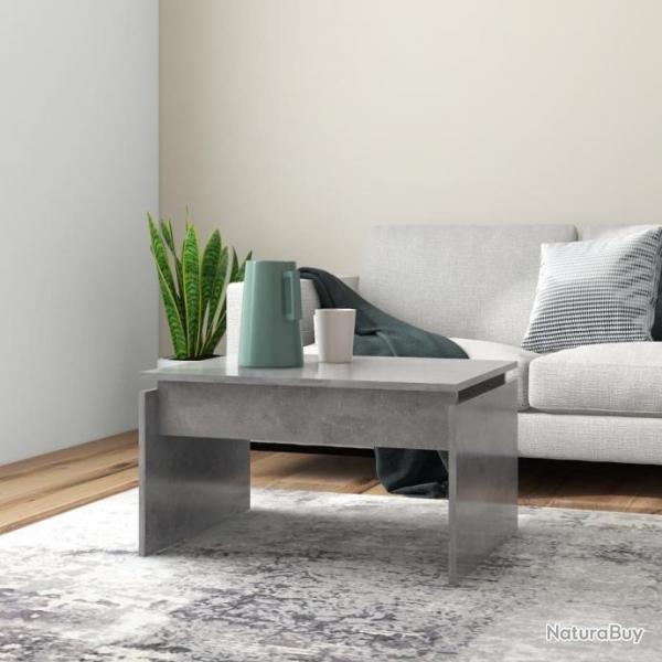 Table basse Gris bton 68x50x38 cm Agglomr 808336