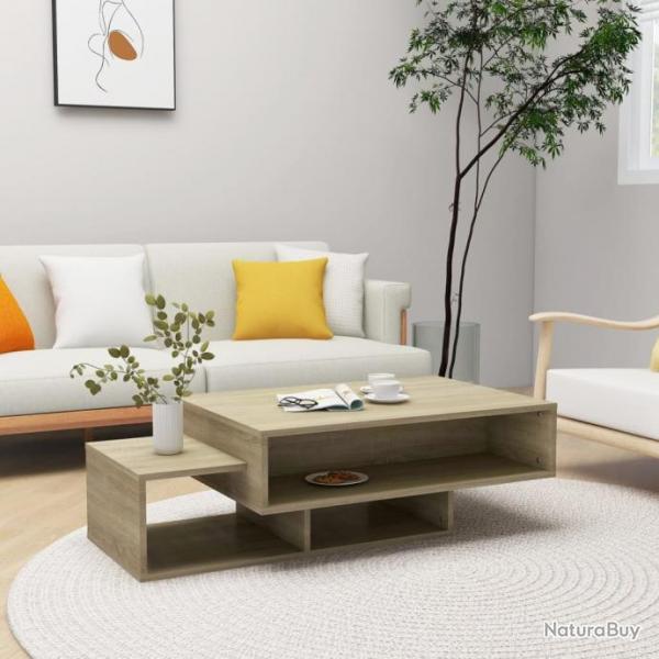 Table basse Chne sonoma 105x55x32 cm Agglomr 808525