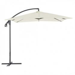 Parasol en porte-à-feux avec poteau en acier 250 x 250 cm Sable 44878