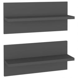 Étagères murales 2 pcs Gris 40x11,5x18 cm Aggloméré 807301