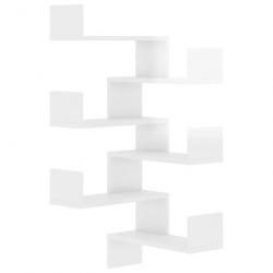 Étagère murale d'angle 2pcs Blanc brillant 40x40x50cm Aggloméré 807236