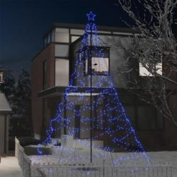Arbre de Noël avec poteau en métal 1400 LED bleues 5 m 328636