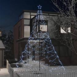Arbre de Noël avec poteau en métal 1400 LED blanches froid 5 m 328634