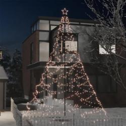 Arbre de Noël avec poteau en métal 1400 LED blanches chaudes 5m 328632