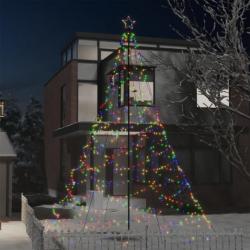 Arbre de Noël avec poteau en métal 1400 LED colorées 5 m 328638