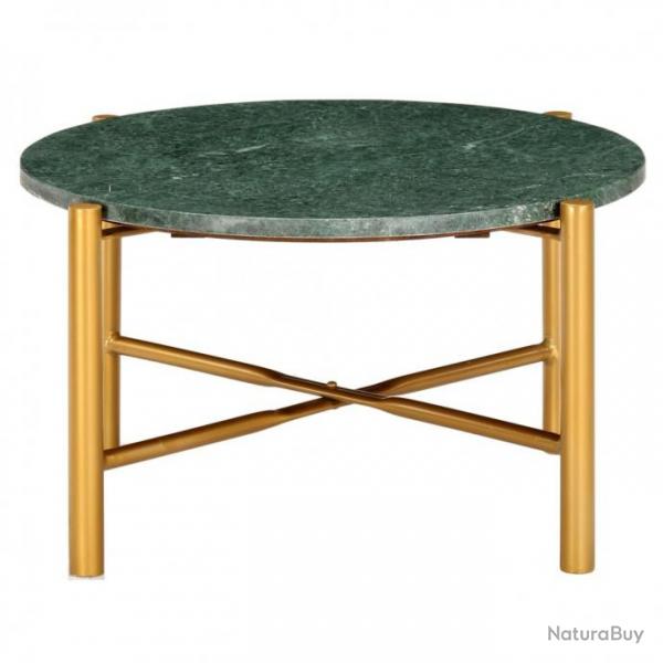vidaXL Table basse Vert 60x60x35 cm Pierre vritable et texture marbre