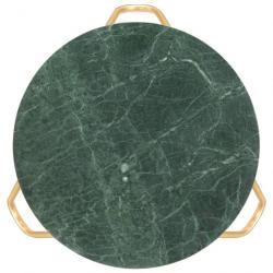 Table basse Vert 65x65x42 cm Pierre véritable et texture marbre 286447