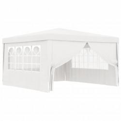 Tente de réception avec parois latérales 4x4 m Blanc 90 g/m² 48525