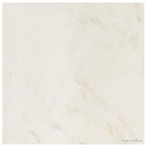 Table basse Blanc 60x60x35 cm Pierre vritable texture marbre 286439