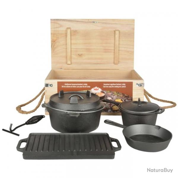 Jeu d'ustensiles de cuisine d'extrieur sept pices Noir 411468