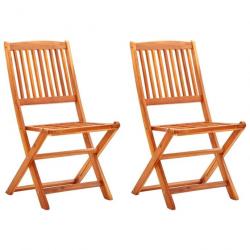 Chaises de jardin pliables 2 pcs Bois d'eucalyptus massif 312451