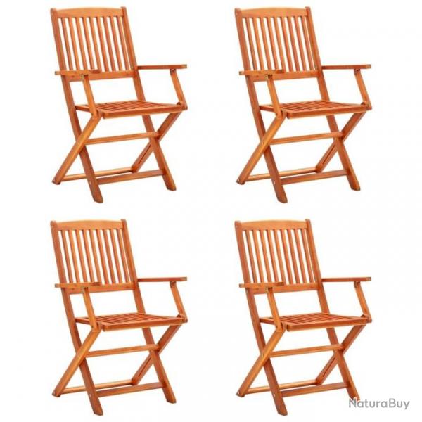 Chaises de jardin pliables 4 pcs Bois d'eucalyptus massif 312450