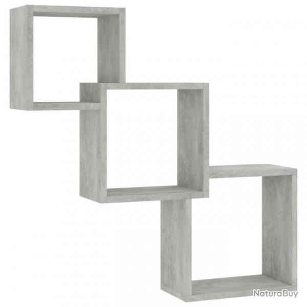 tagres murales cubiques Gris cement 84,5x15x27 cm Agglomr 800274