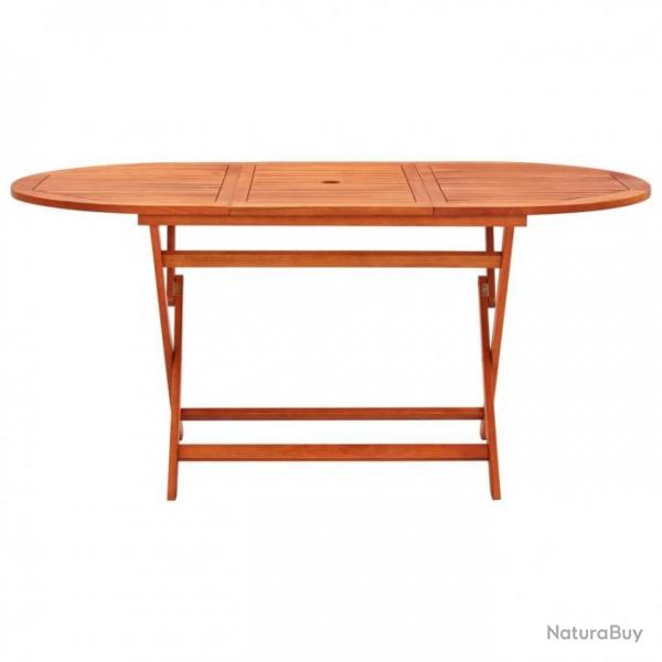 Table pliable de jardin 160x85x75 cm Bois d'eucalyptus massif 312454
