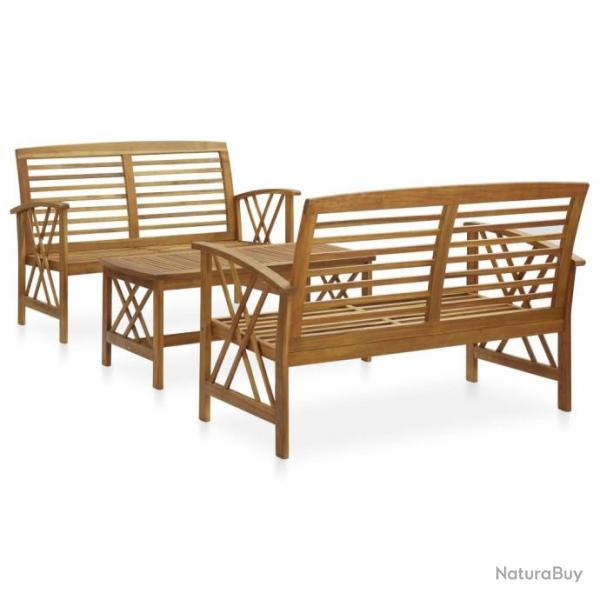 Salon de jardin 3 pcs Bois d'acacia solide 3057984