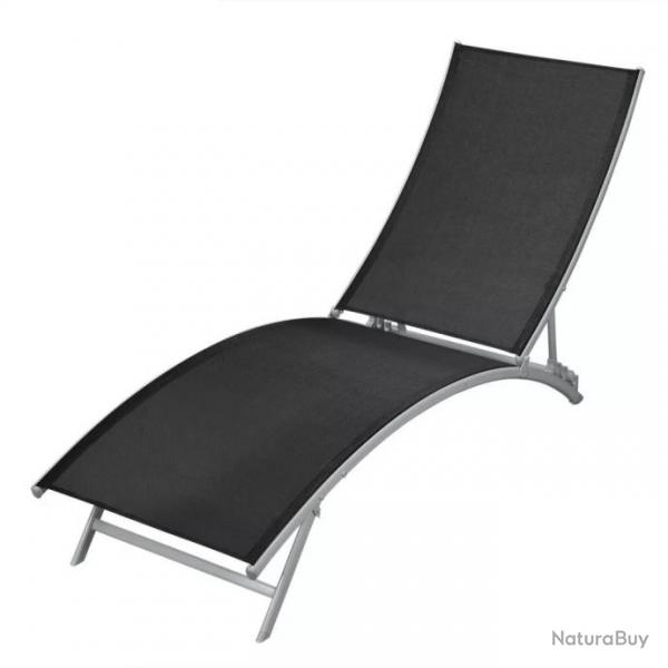 Chaise longue Acier et textilne Noir 42866