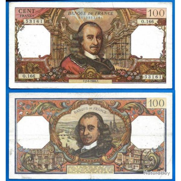 France 100 Francs 1966 Billet Corneille Pierre Franc