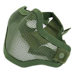 Demi masque de protection grillagé Stalker vert kaki (double fixation)