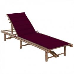 Chaise longue de jardin avec coussin Bambou 3061641