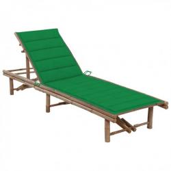 Chaise longue de jardin avec coussin Bambou 3061637