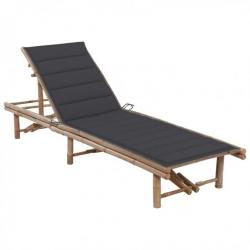 Chaise longue de jardin avec coussin Bambou 3061632