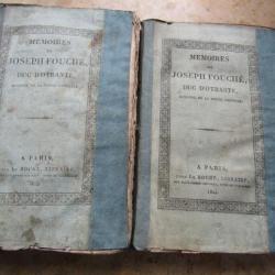 livre Mémoires Joseph FOUCHE duc Otrante ministère police 1° Edition Empire Napoléon Empereur 1824