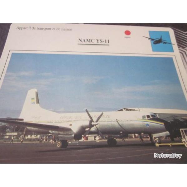 FICHE  AVIATION  TYPE TRANSPORT ET DE LIAISON  /  NAMC YS 11   JAPON