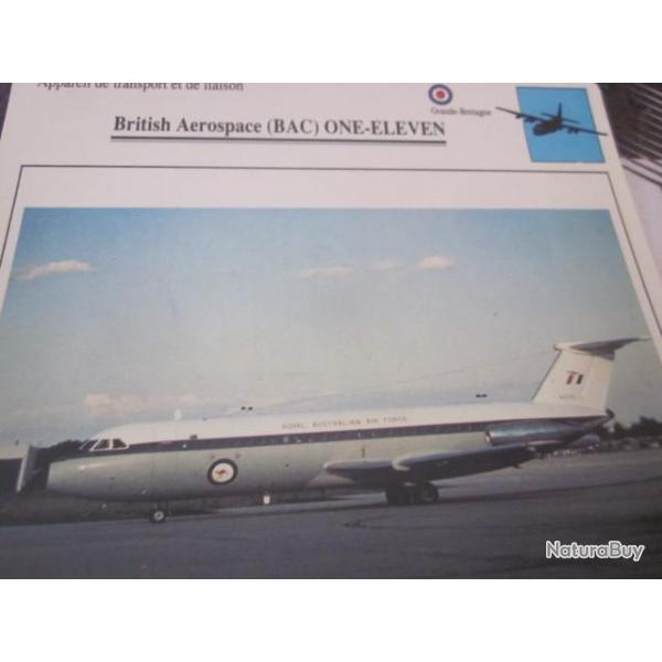 FICHE  AVIATION  TYPE TRANSPORT ET DE LIAISON  /  BRITISH AEROSPACE BAC ONE ELEVEN  G BRETAGNE