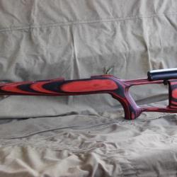 La crosse MOSIN NAGANT type SVD (en bois lamell&eacute; coll&eacute;) Rouge et Noire