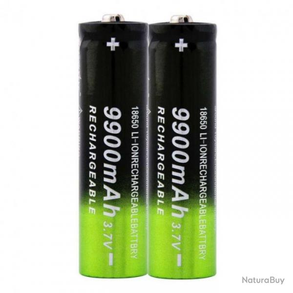2 Piles Batteries 18650 Rechargeable 3.7V Haute Capacti 9900 mAh Lithium-Ion