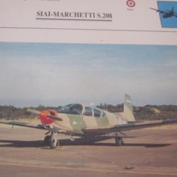 FICHE  AVIATION  TYPE  APPAREIL  DE TRANSPORT LIAISON / SIAI MARCHETTI S 208  ITALIE