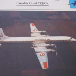 FICHE  AVIATION  TYPE  APPAREIL  DE TRANSPORT LIAISON / CANADAIR CL 44 YUKON  CANADA