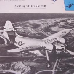 FICHE  AVIATION  TYPE  APPAREIL  DE TRANSPORT LIAISON / NORTHROP YC 125 RAIDER  USA