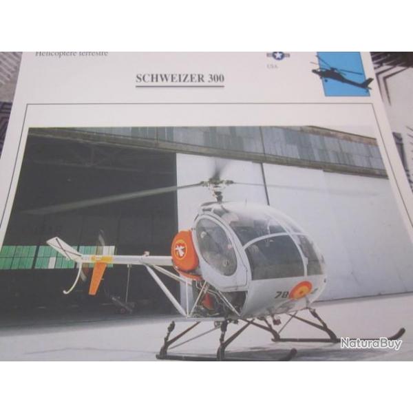 FICHE  AVIATION  TYPE HELICOPTERE TERRESTRE / SCHWEIZER  300   USA