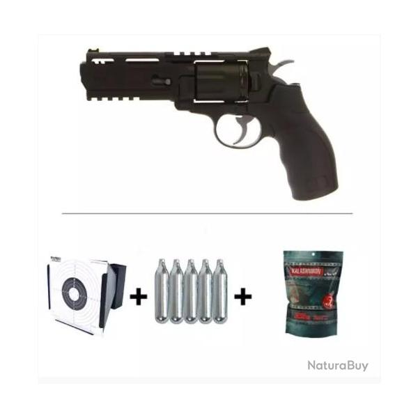 Rplique Airsoft Pistolet Revolver Co2 + Accessoires - Livraison gratuite et rapide