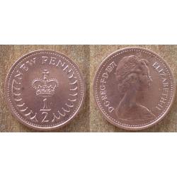 Royaume Uni Nouveau Demi Penny 1971 Neuf Half New Penny Piece