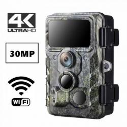 Caméra de chasse wifi 30MP 4K - Vision nocturne - Livraison gratuite et rapide
