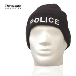 BONNET NOIR BRODE POLICE