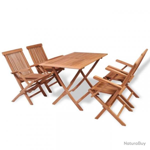 Mobilier  dner de jardin 5 pcs Bois de teck massif 44683